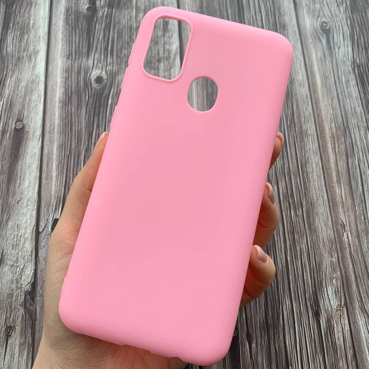 

Чехол для Samsung Galaxy M21 силиконовый цветной плотный чехол на телефон самсунг м21 розовый Plain