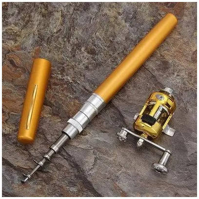 

Удочка складная с катушкой и леской, телескопическая, Fishing rod in pen case, блесной, удочка ручка