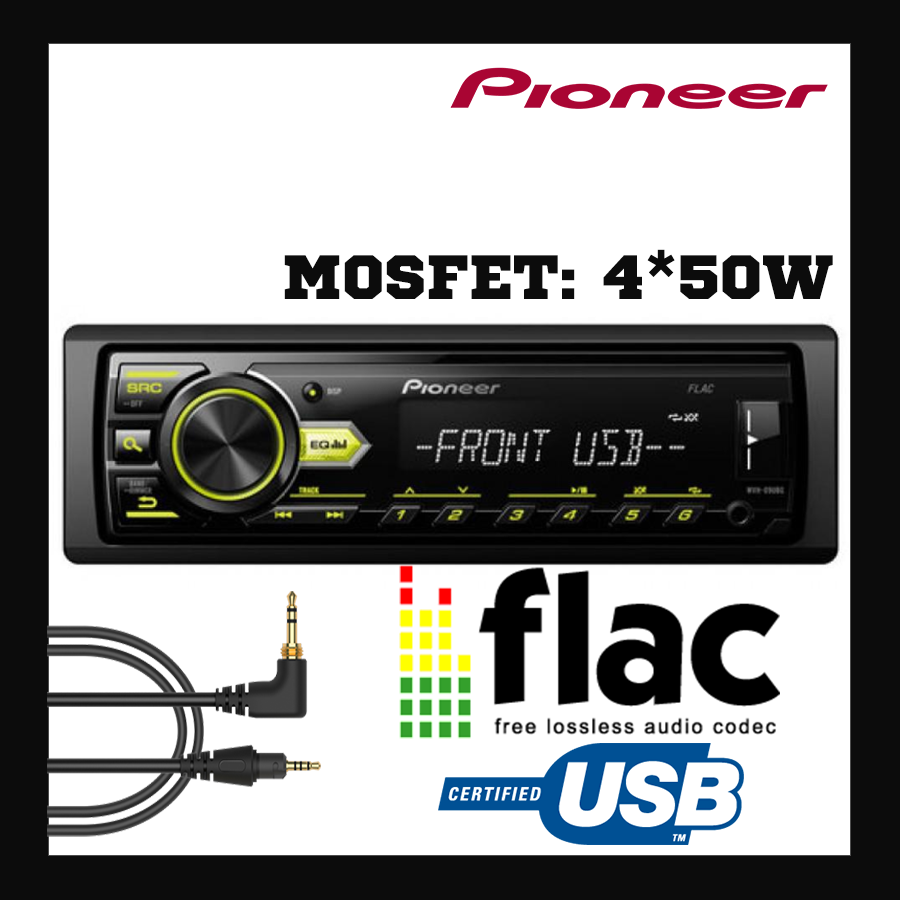 

Магнитола USB mp3 FLAC Съемная панель Pioneer MVH-09UBG