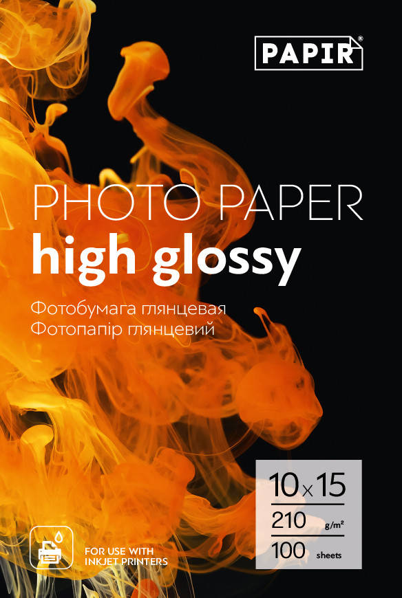 

Фотобумага PAPIR 10*15 глянец 210g (100л), Белый
