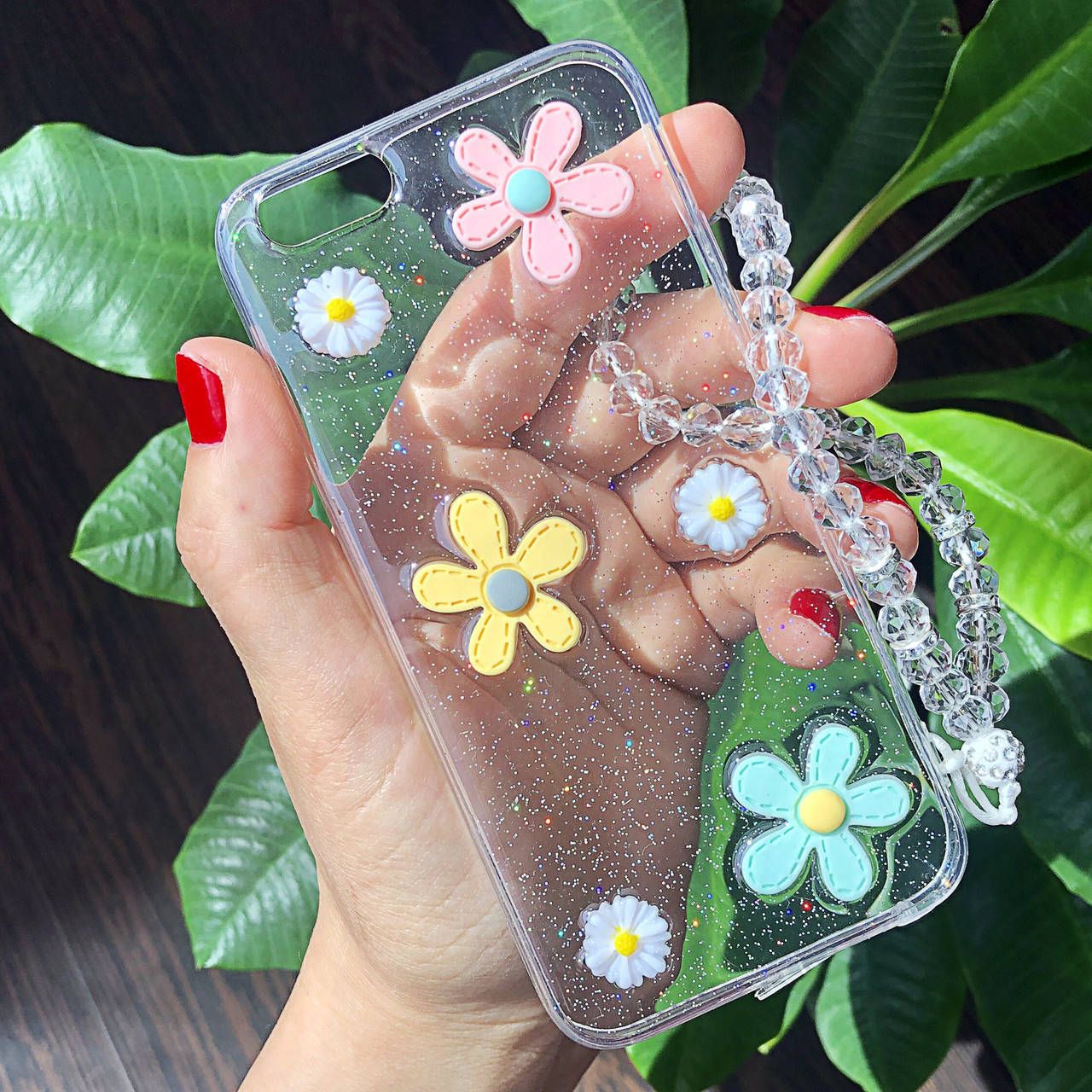 

Чехол Camomile для Iphone 6 / Iphone 6S бампер накладка Прозрачный с ремешком