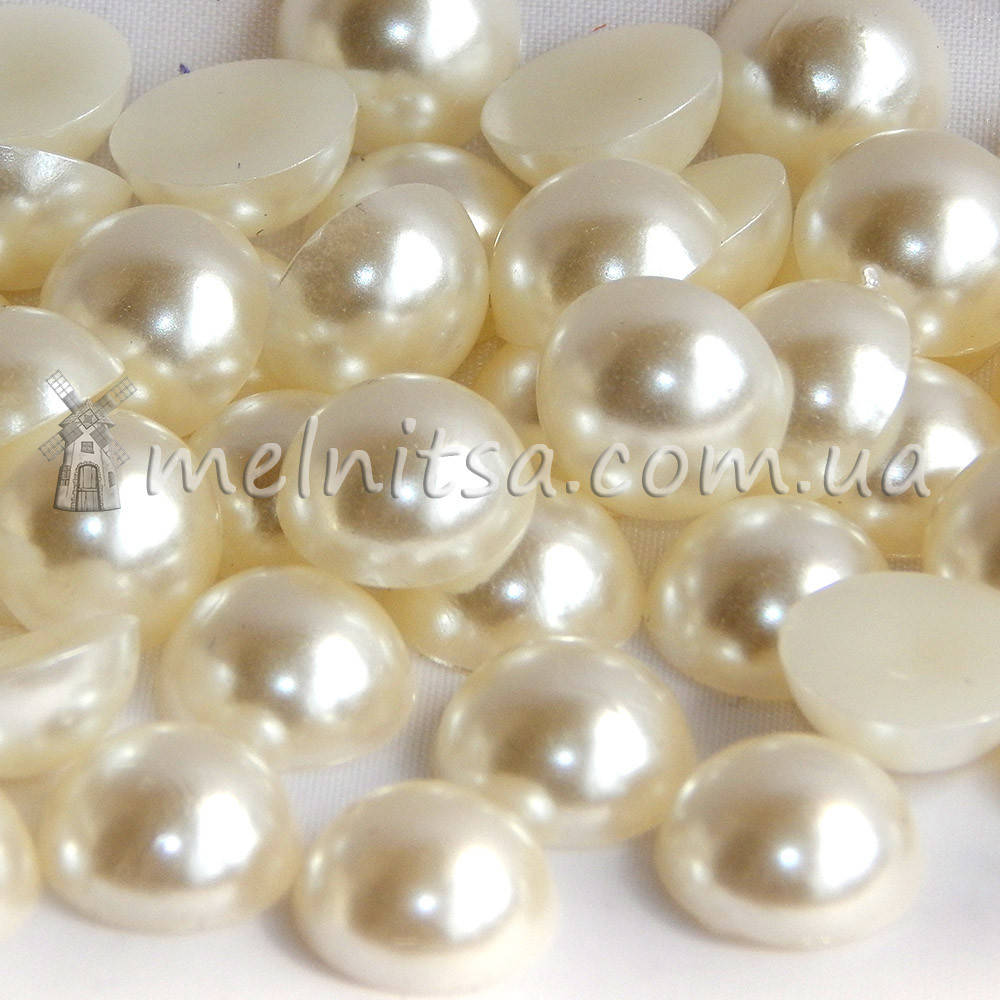 

Полубусины кремовые перламутровые, 12 мм (5 гр)