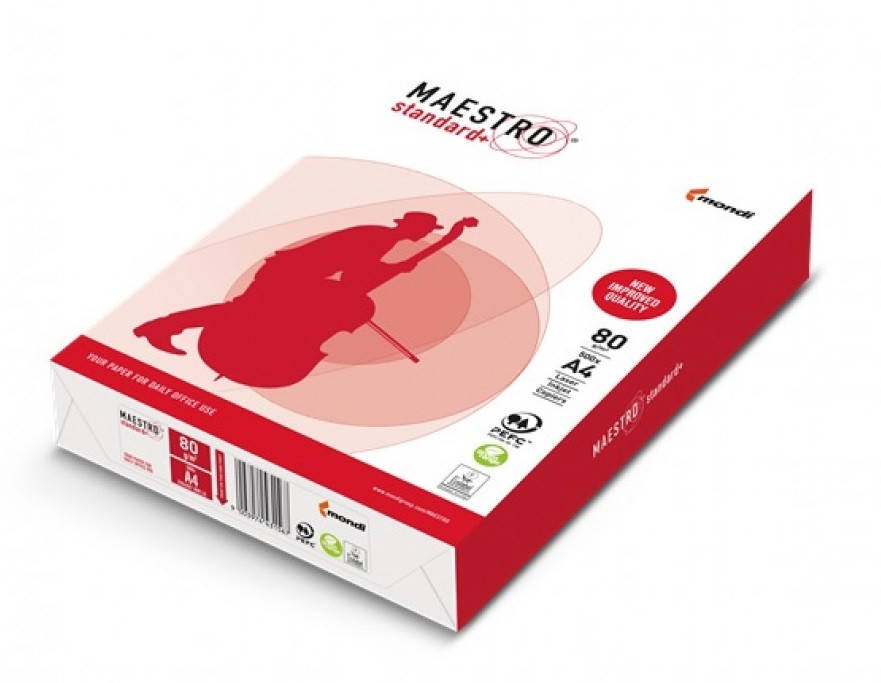 

Бумага офисная Maestro Standard + А4 80 г/м2 (Словакия) при заказе от 5 пачек, Белый