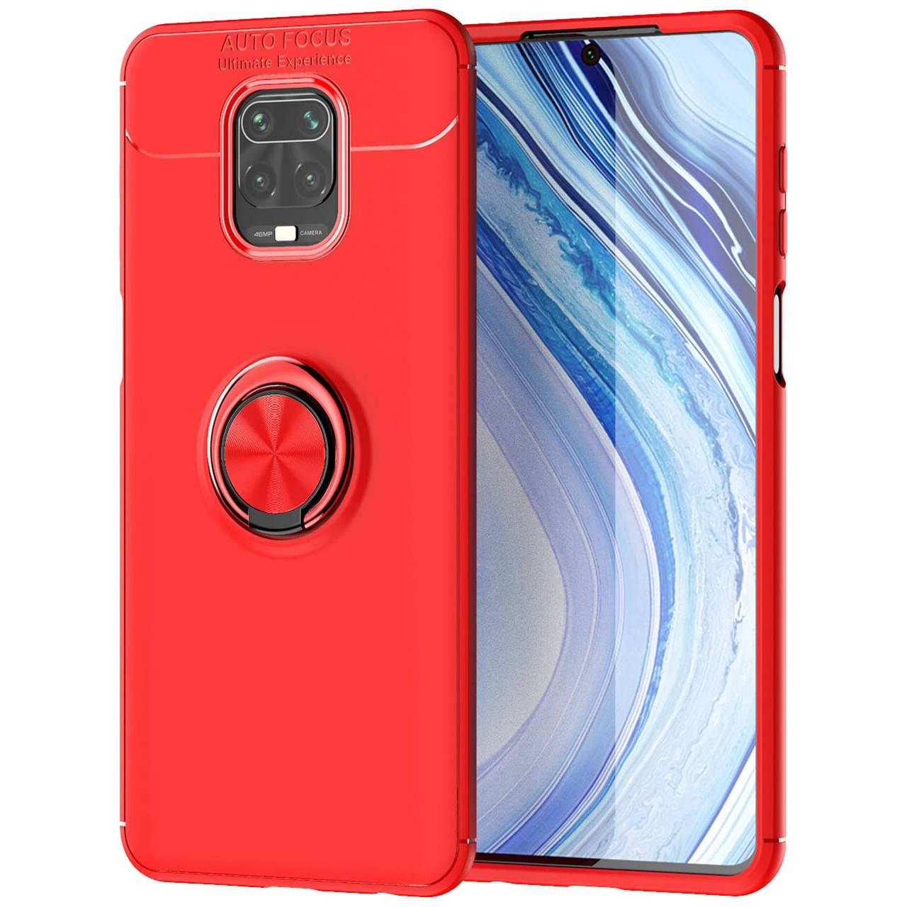

TPU чехол Deen ColorRing под магнитный держатель (opp) для Xiaomi Redmi Note 9s/Note 9 Pro/9 Pro Max Красный /
