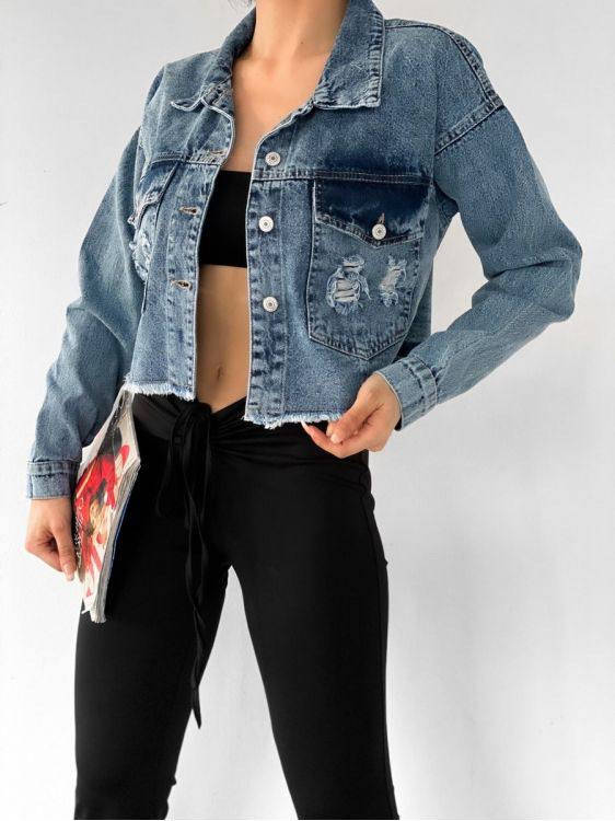 

Куртка женская джинсовая укороченая. Куртка короткая женская джинсовая S 36 M 38 40, Синий