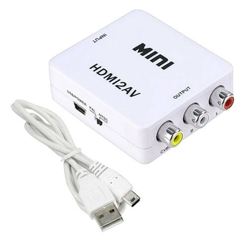 

Конвертер HDMI - AV, RCA, видео, аудио, белый