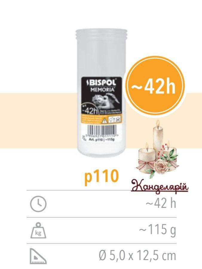 

Свечи запаска парафиновые Bispol P110 42 часа, Белый