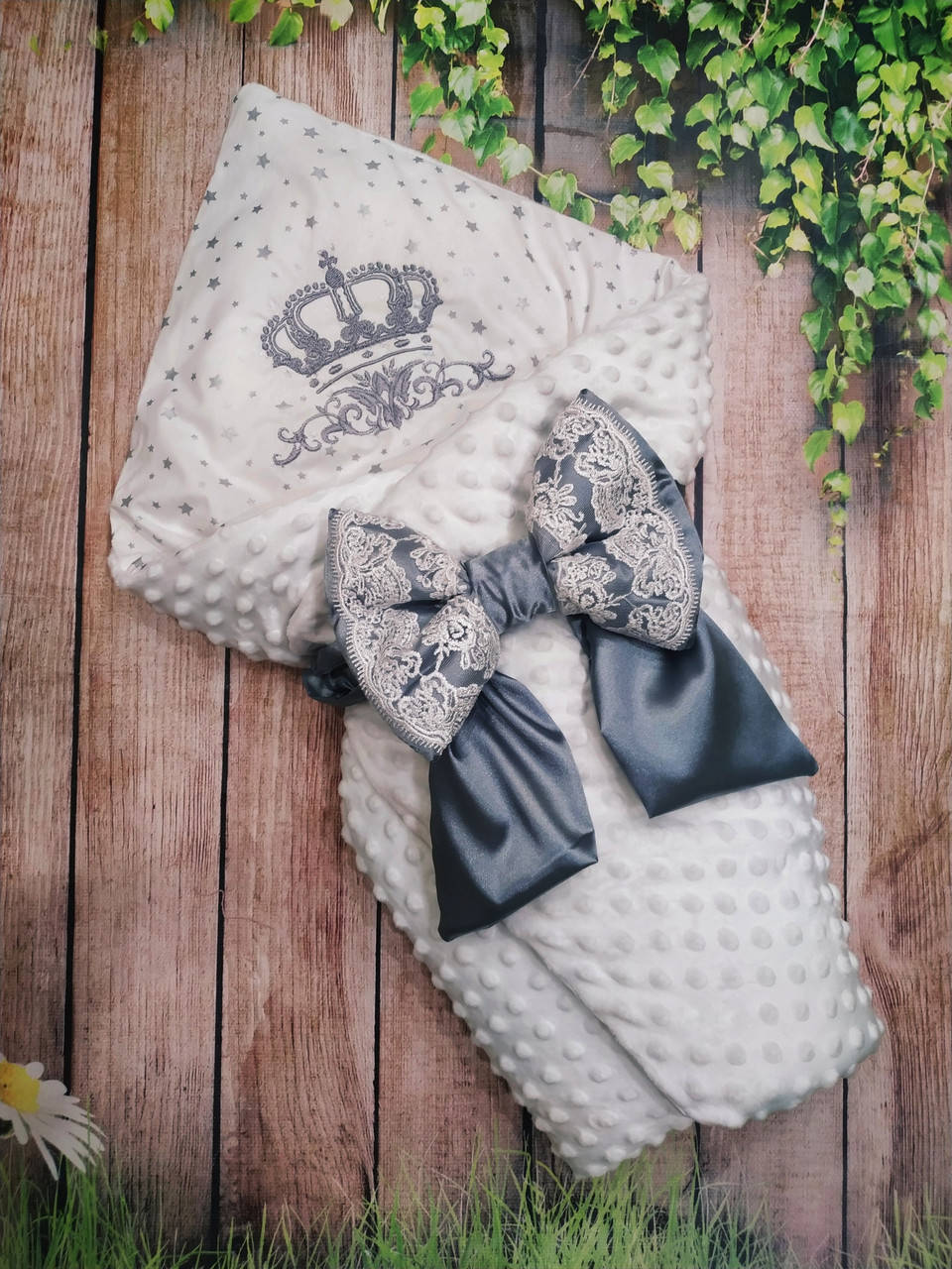 

Конверт-одеяло плюшевый с вышивкой