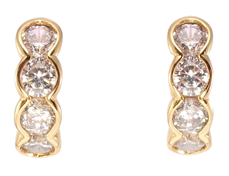 

Серьги XP Позолота 18К колечки "Дорожки кристаллов"