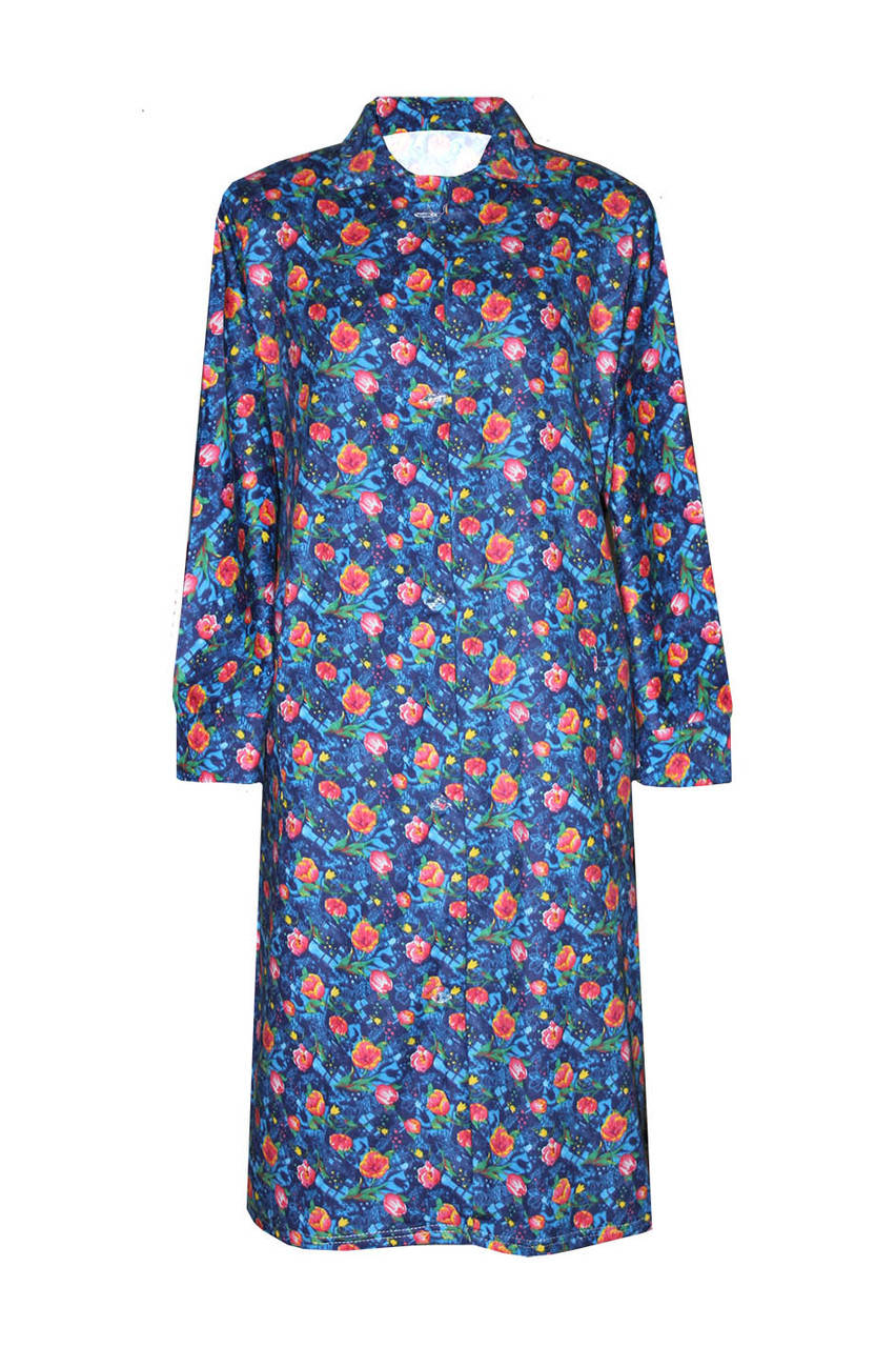 

Халат женский байковый большого размера 50, Темно-синий