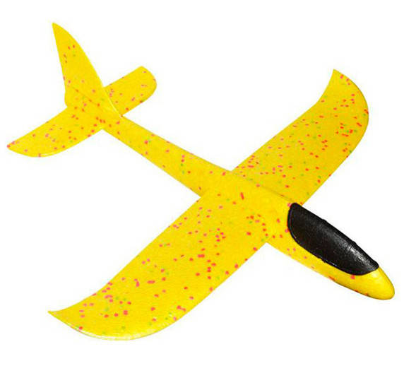 

Самолёт пенопластовый метательный трюкач 48см желтый
