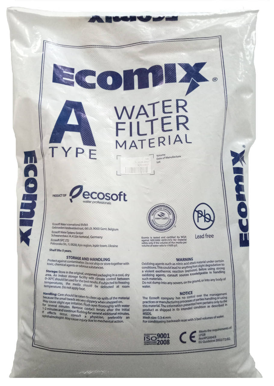 

Ecomix-A 25л Сорбент для комплексной очистки воды