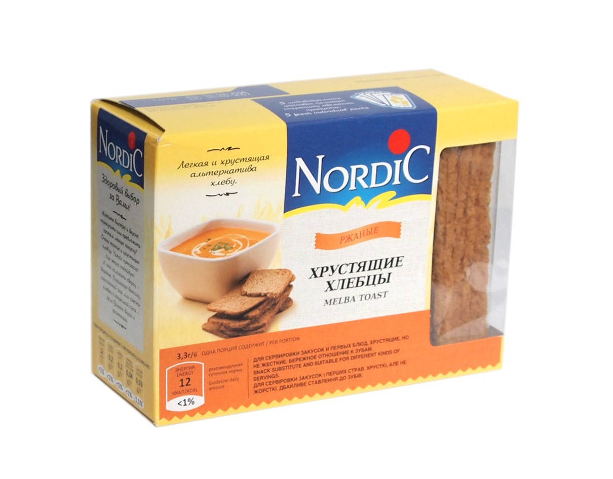 

Хрустящие хлебцы из злаков ржаные Nordic 100 г