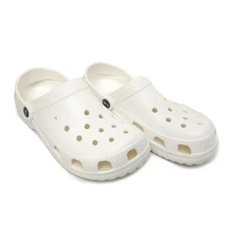 

Кроксы женские белые сабо шлепанцы закрытый носок 3001-377