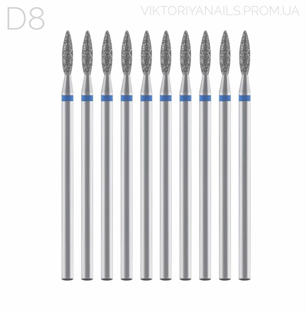 

Алмазная фреза (пламя #30) D8, с синей насечкой