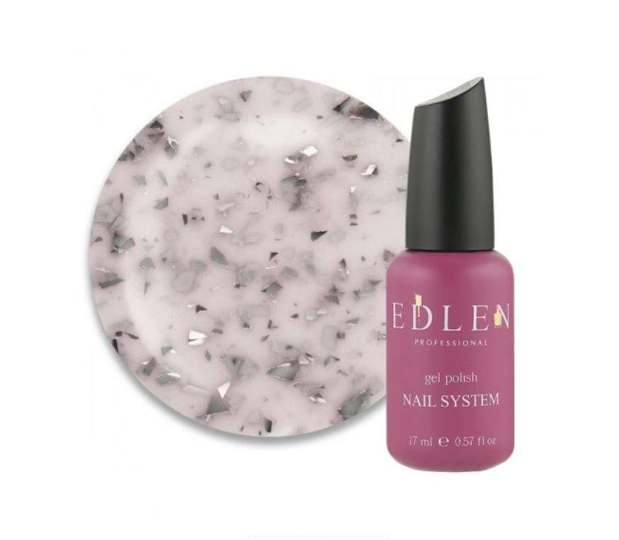 

База цветная Edlen Professional Base Potal 59, бледный розово-молочный с серебряными хлопьями потали