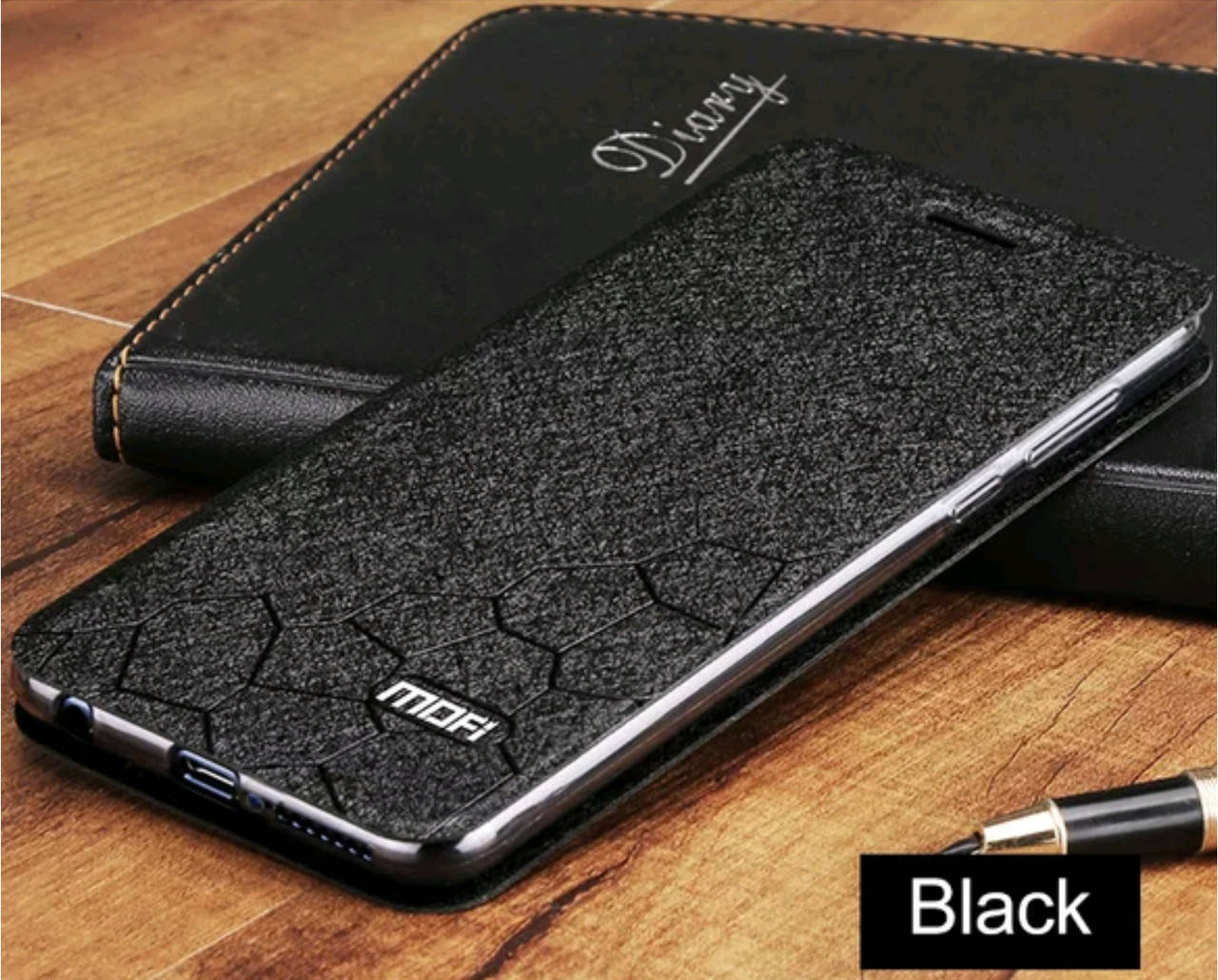 

Чехол-книжка Xiaomi Redmi Note 10 Pro MOFI Vintage соты, Черный