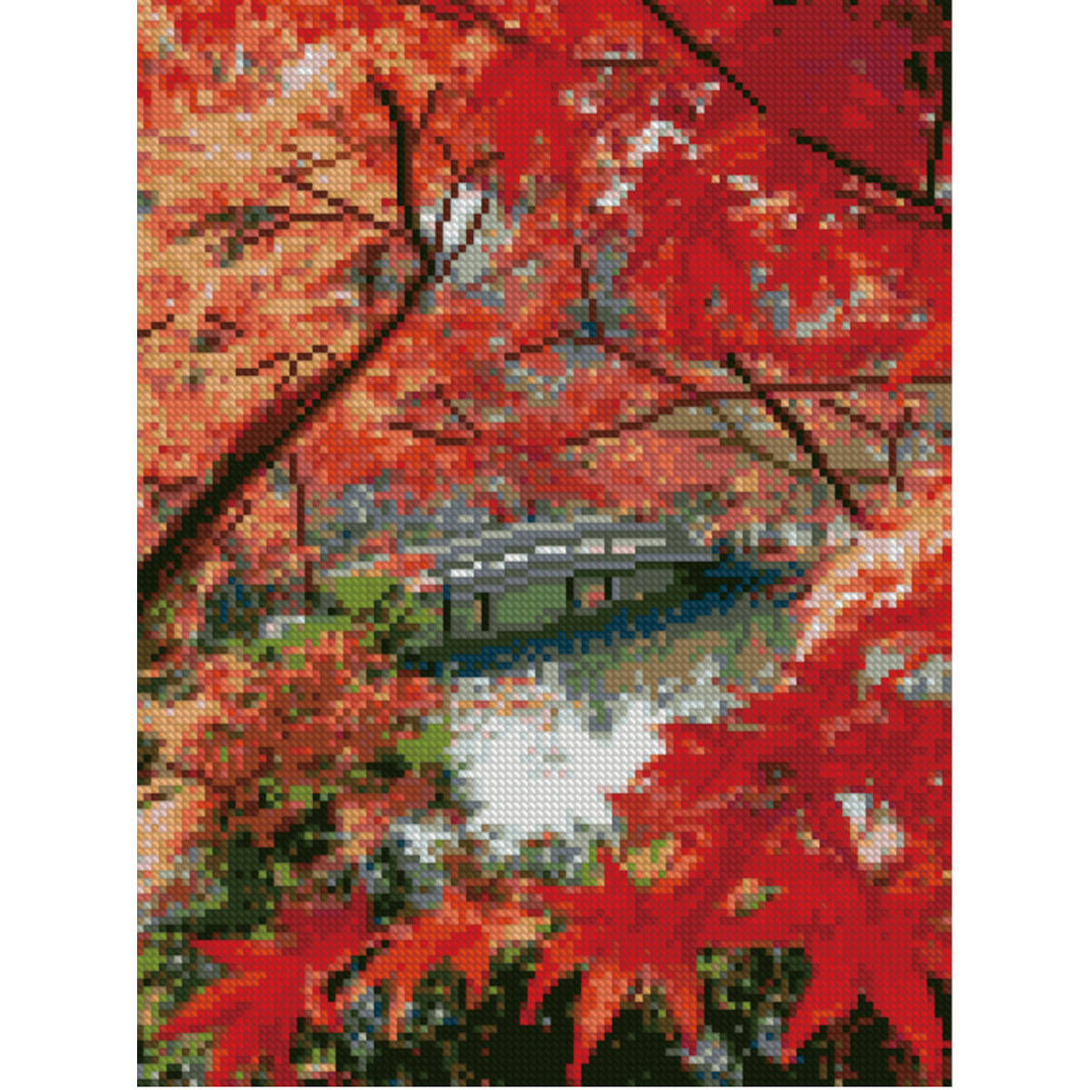 

Алмазная мозаика HX172 Червоне листя, 30х40см Strateg на подрамнике, в подарочной упаковке