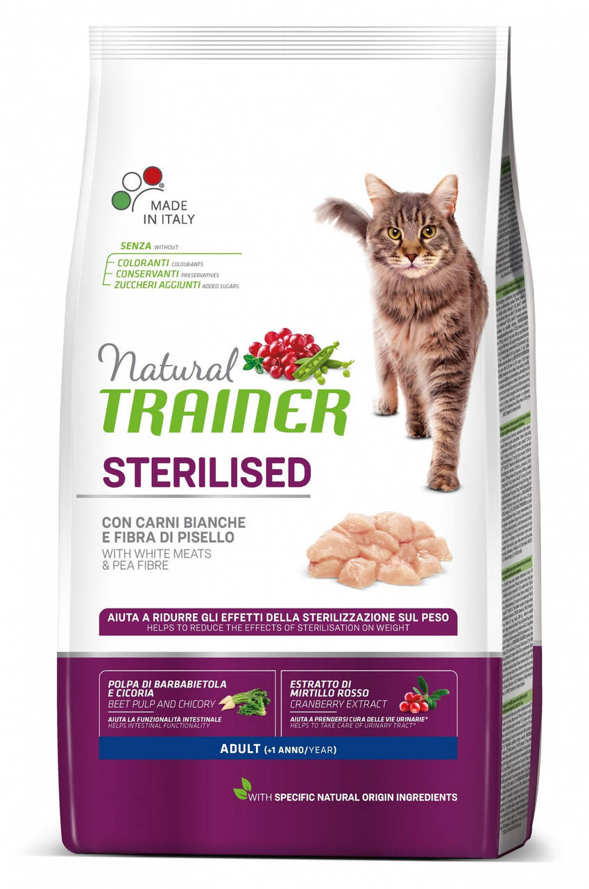 

Сухой корм Trainer Natural Super Premium Adult Sterilised with fresh White Meats для взрослых стерелизованых