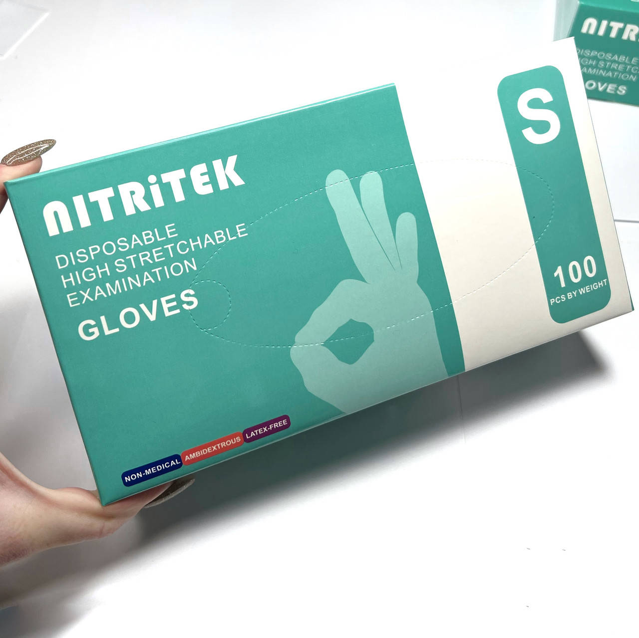 

Перчатки чёрные нитриловые Nitritek 4г S, Черный