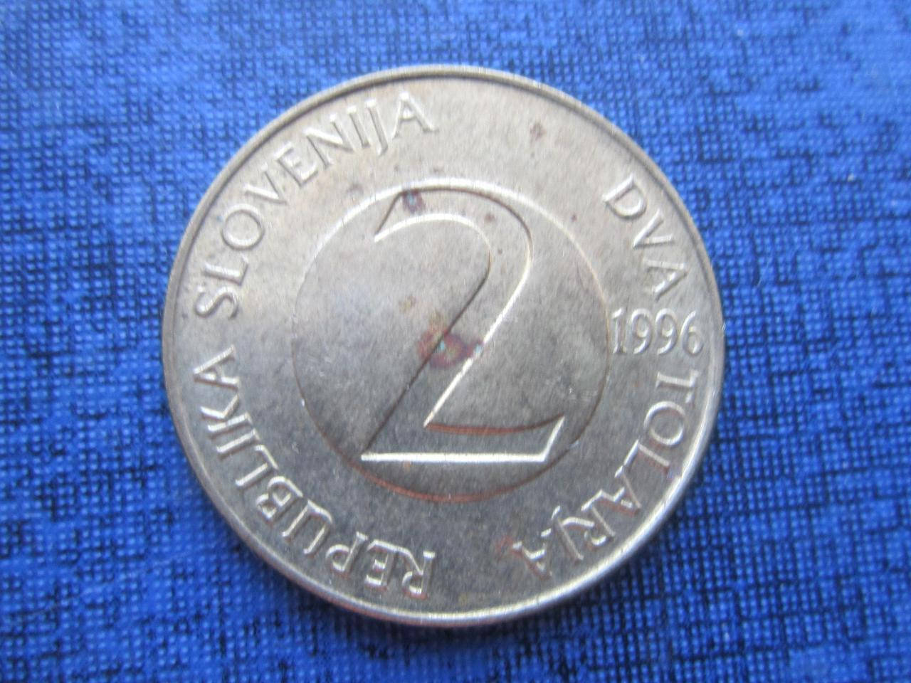 

Монета 2 толара Словения 1996 1993 фауна птица 2 даты цена за 1 монету