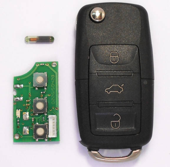 

Ключ выкидной Volkswagen 3 кнопки 1K0959753G 433MHz ID48