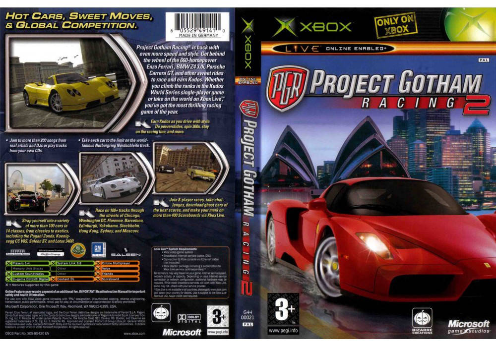 

Игра для игровой консоли Xbox, Project Gotham Racing 2