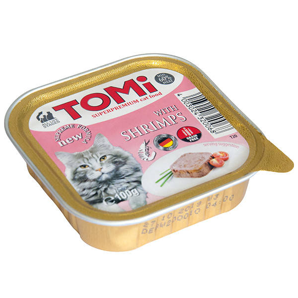 

TOMi shrimps ТОМИ КРЕВЕТКИ супер премиум корм для котов, паштет - 100 г