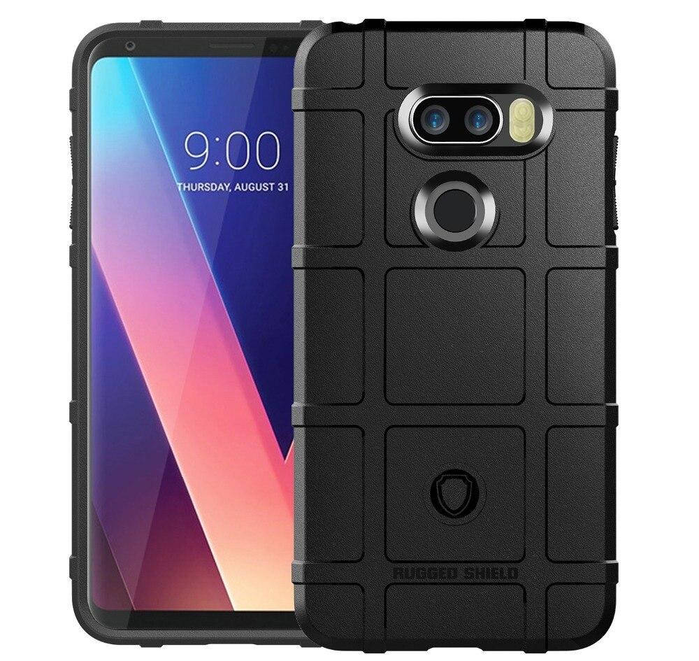 

Противоударный чехол бампер Rugged Shield для LG V30 черный резиновый