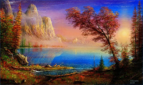 

Алмазная мозаика Утро в горах 30*40см с рамкой 41*31*25 см (H8768)