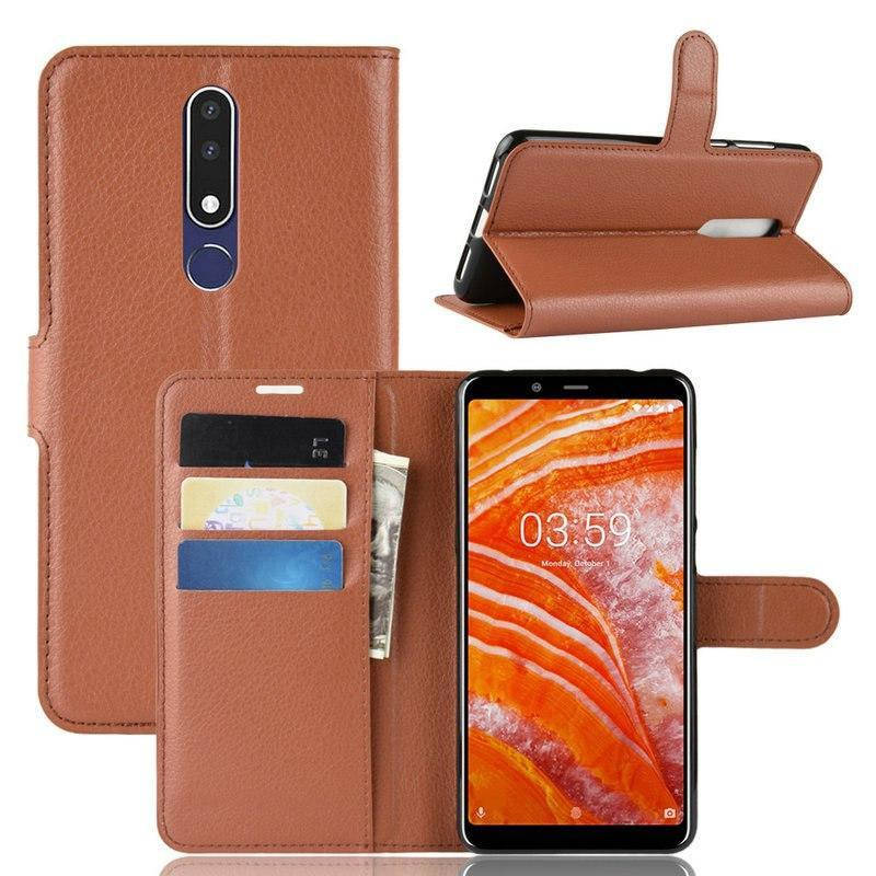 

Чехол IETP для Nokia 3.1 Plus / TA-1104 книжка кожа PU коричневый