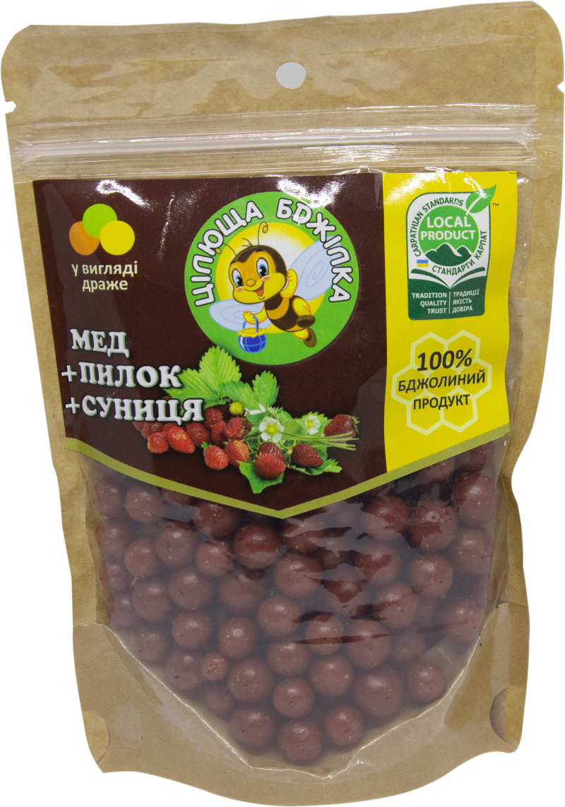 

Медове драже "Мед Пилок Суниця"