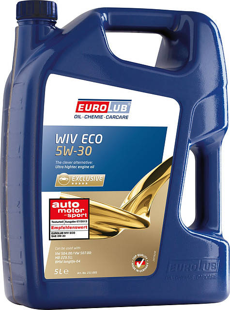 

Масло моторное Eurolub WIV ECO 5w30 Exclusive 5L VW 504.00/507.00