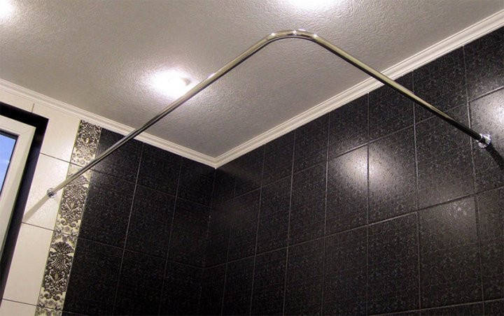 

Карниз для шторки в ванную угловой 70*160 нержавейка