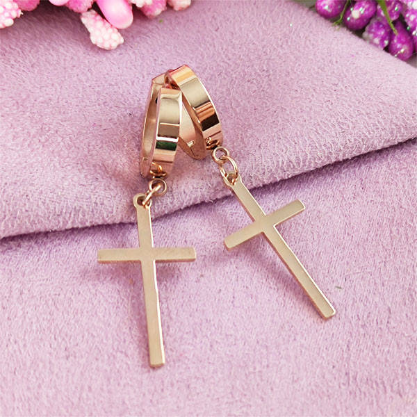 

Серьги подвески STAINLESS STEEL Крестики медицинская сталь позолота А/В 10-0102