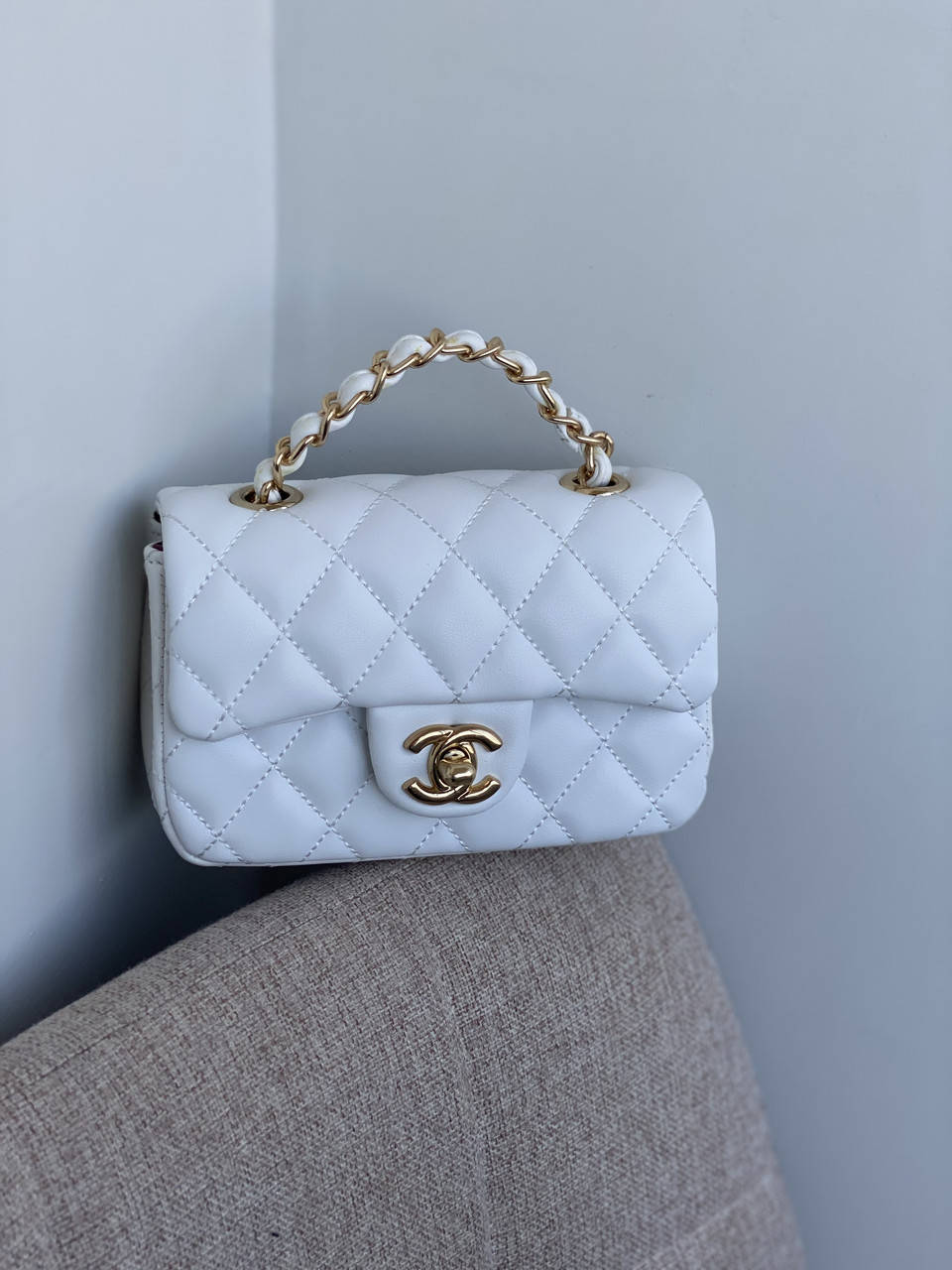

Женская сумка Chanel Mini white 13*10*5, кожа, Белый