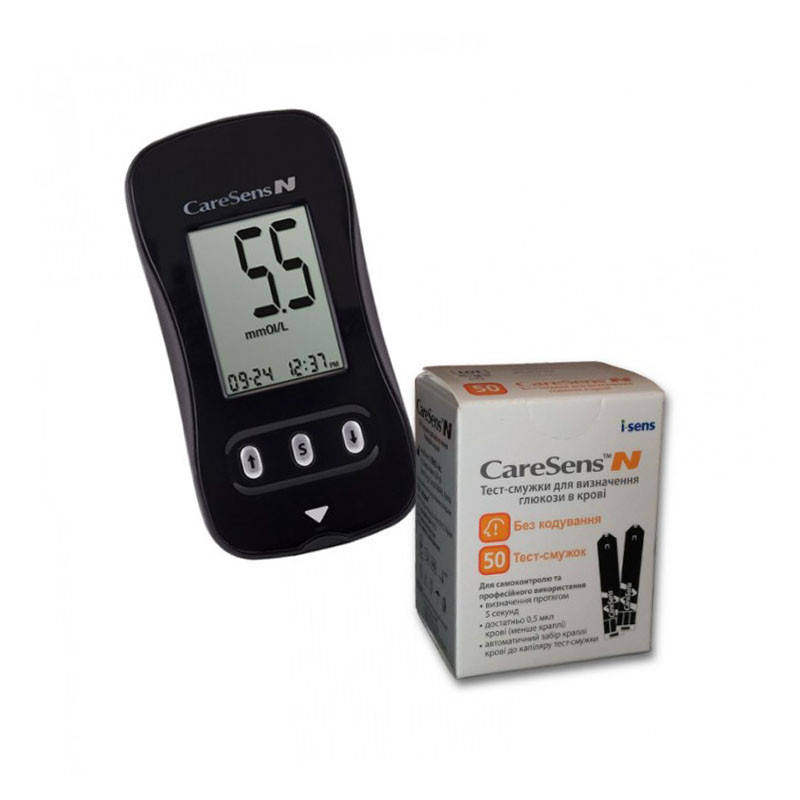 

Глюкометр CareSens N набор + тест полоски CareSens N №50 (60 шт.)