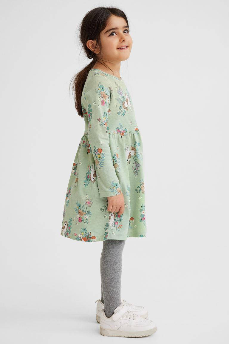

Трикотажное платье Животные H&M на девочку 4-6 лет - р.110/116 /12112/, Зелёный