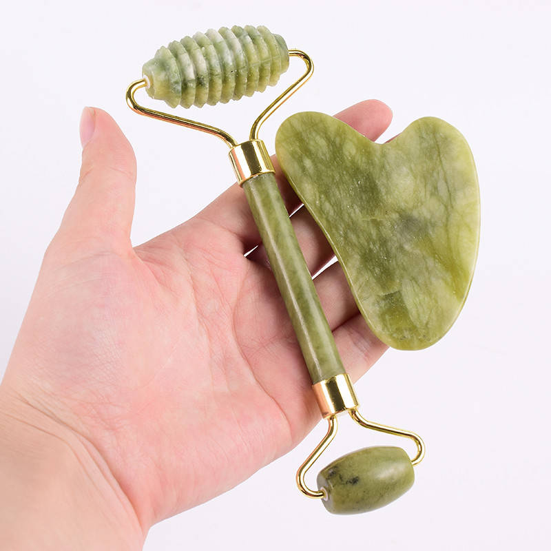 

Набор Нефрит Ролик гладкий + ежик и скребок гуаша Галочка GS086