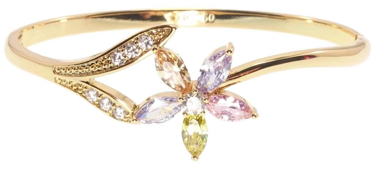 

Браслет Xuping Позолота 18K "Цветок из цветного циркония" ø 6,5см