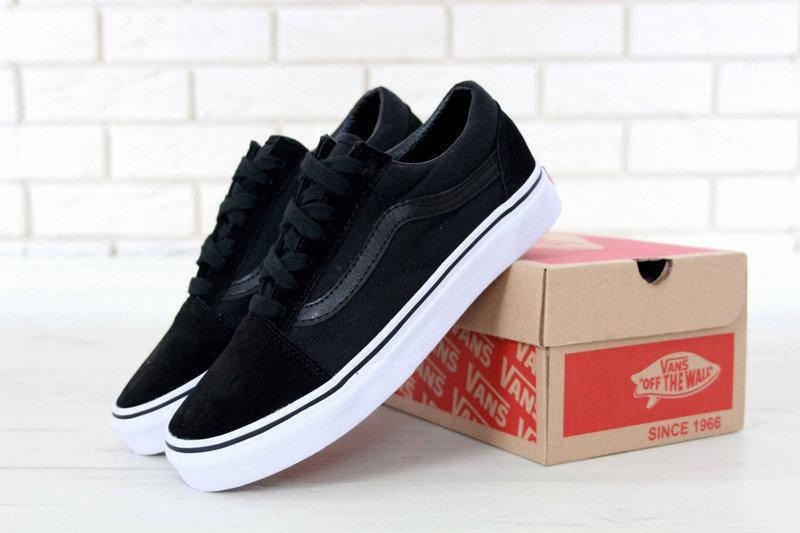 

Кеды унисекс Vans Old Skool "Черные с белой подошвой" р. 36 - 43, Черный