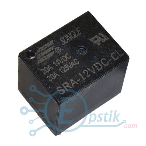 

SRA-12VDC-CL, реле 12В, 20А