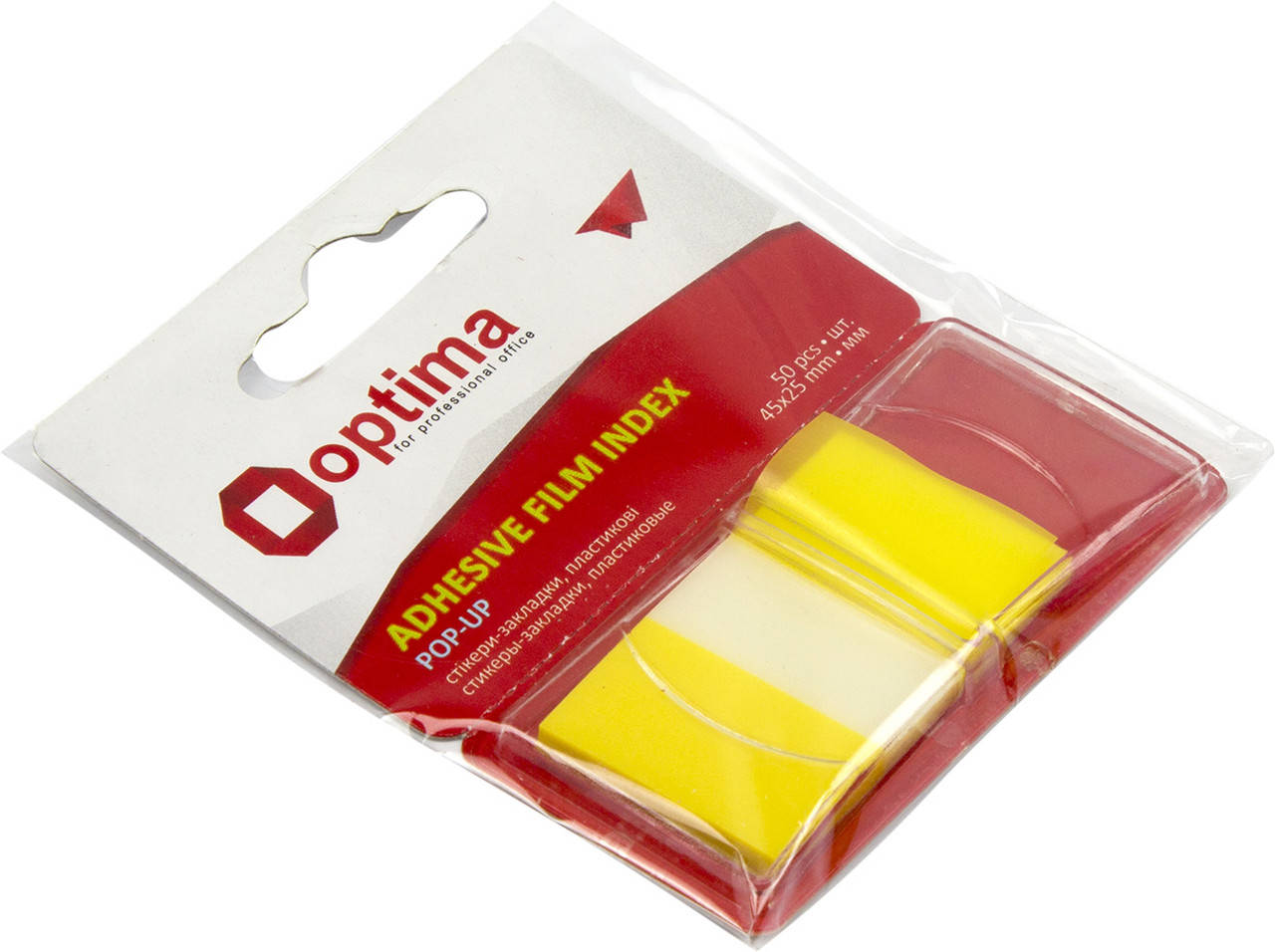 

Стікери-закладки пласт. "Optima" 45х25мм 50арк. жовті №O25533-05(24)