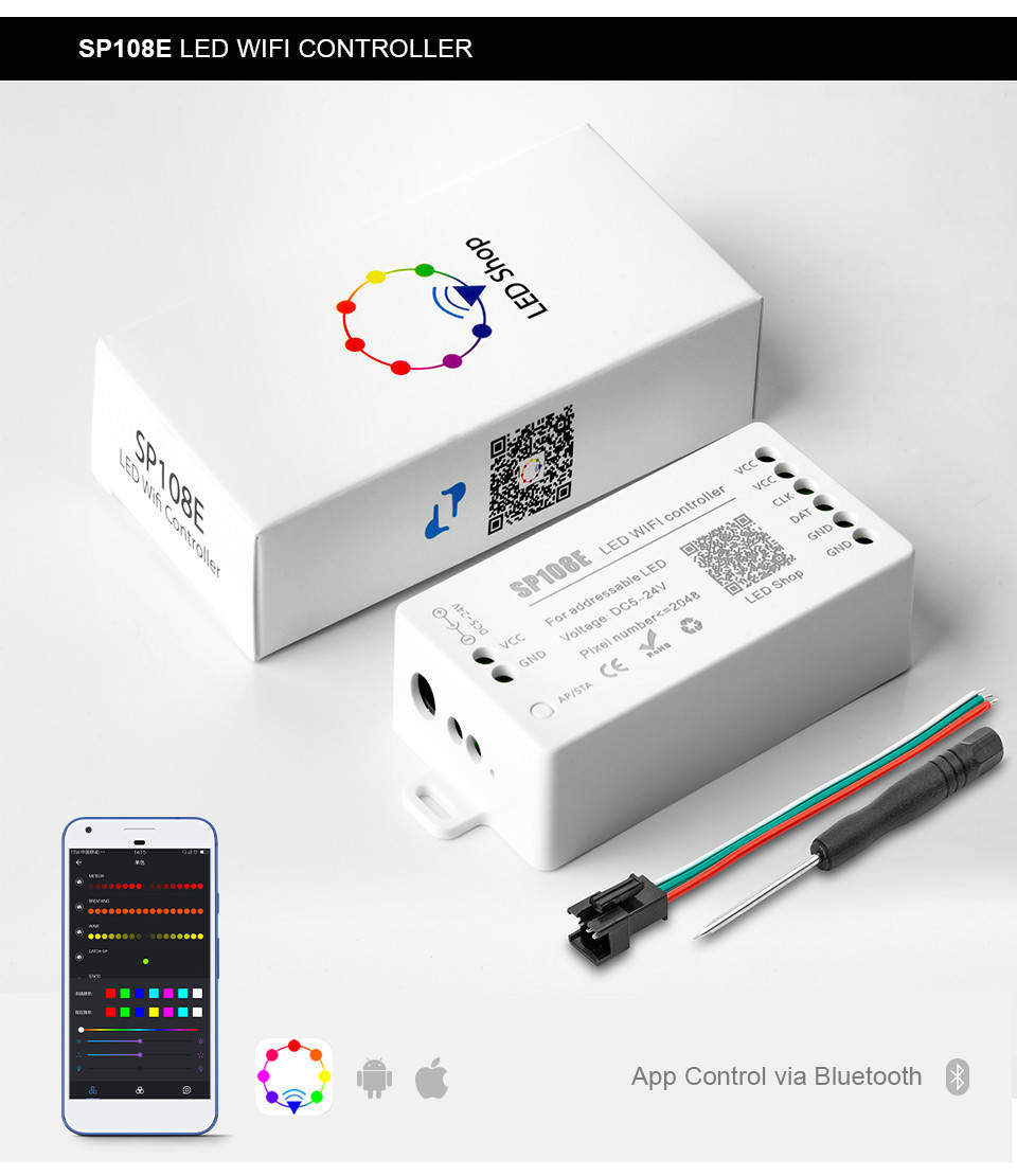 

WI-FI Контролер SP108e для адресной диодной ленты WS2811, WS2812