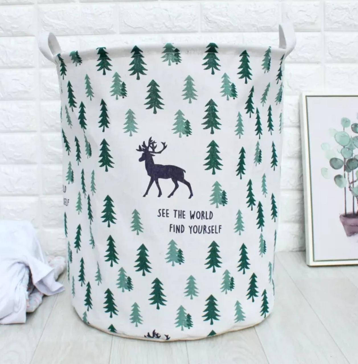 

Корзина тканевая белого цвета для хранения одежды, игрушек, белья и т.д., Белый