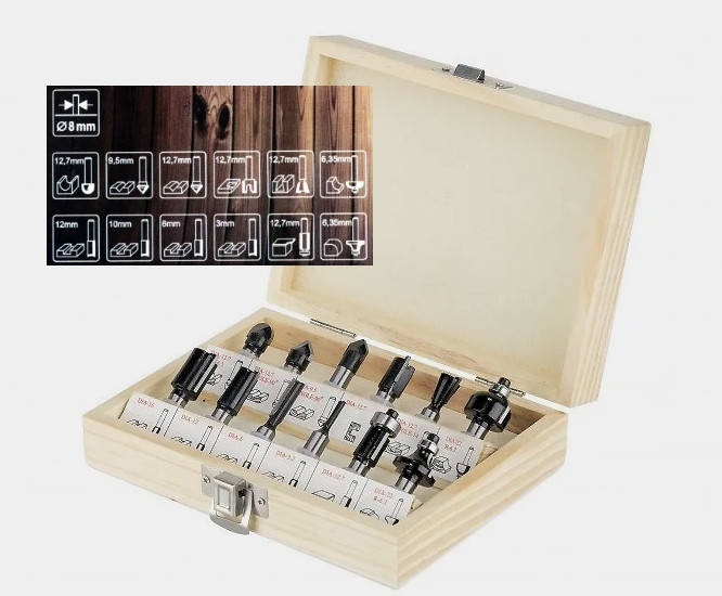 

Набор фрез по дереву 12шт Euro Craft, Польша