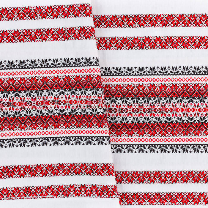 

Декоративная ткань с украинским орнаментом "Лебедин" ТД-42 (1/1) от 1 м/пог