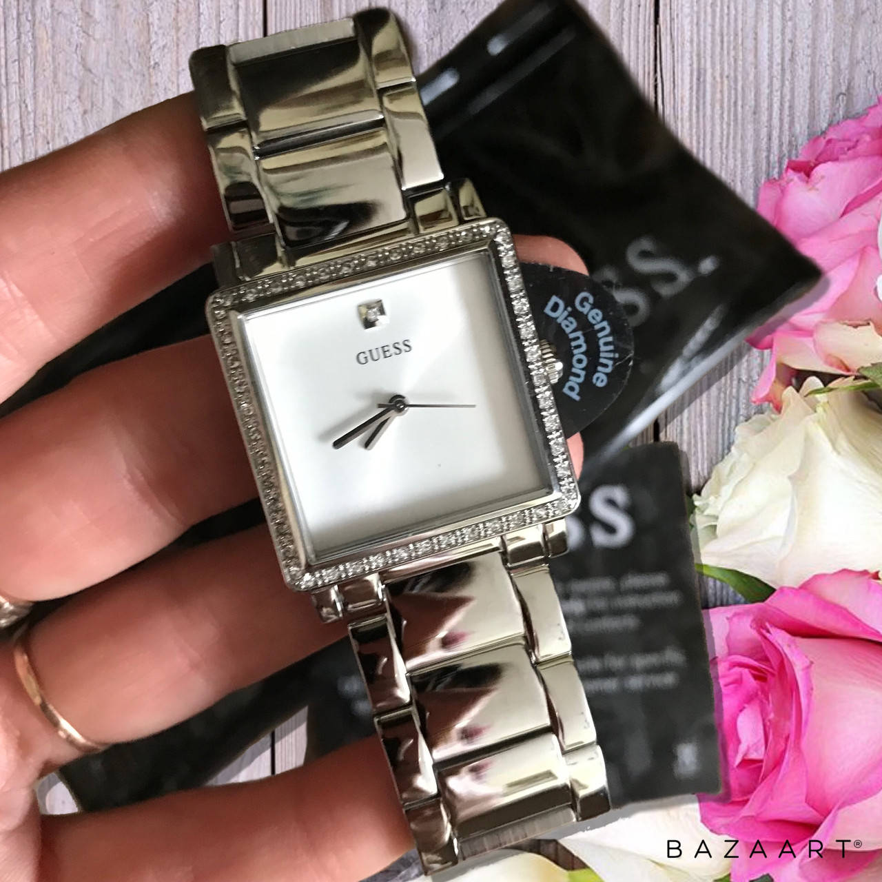 

Брендовые часы Guess оригинал цвет серебро