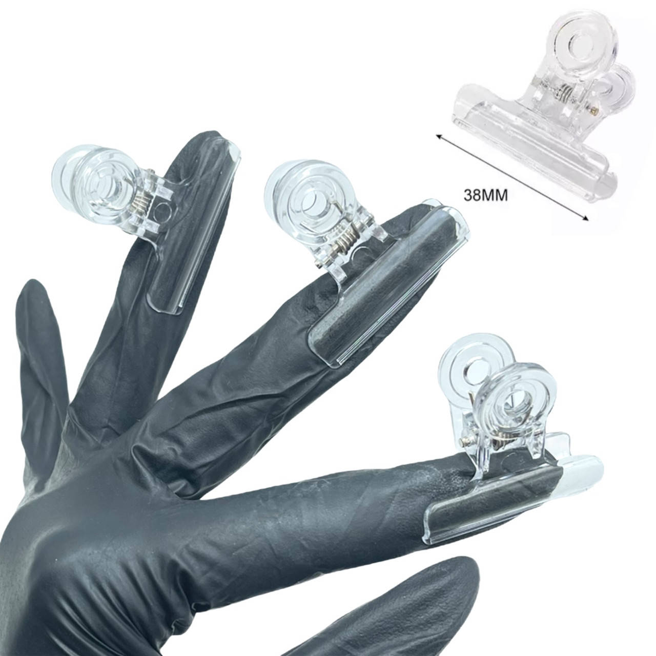 

Зажим - прищепка для создания арки ногтя, пластиковый прозрачный - 38 мм. (1 шт.)