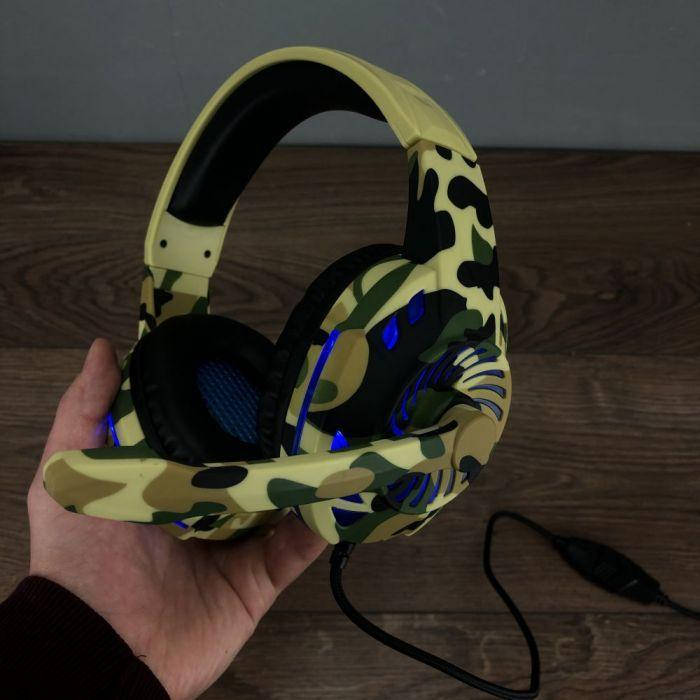 

Геймерские наушники KOMC G305 с микрофоном, подсветкой для компьютера, Синий